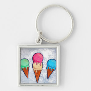 Ice Cream Cones Key Ring