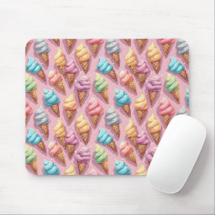 Ice Cream Cones On Pink Mouse Pad