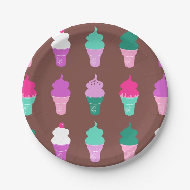 Ice cream cones paper plate (Front)