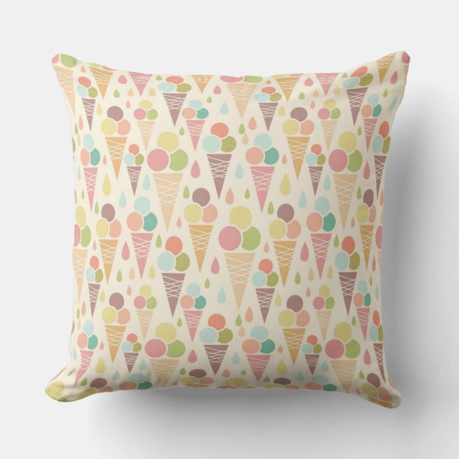 Ice cream cones pattern cushion (Front)