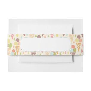Ice cream cones pattern invitation belly band
