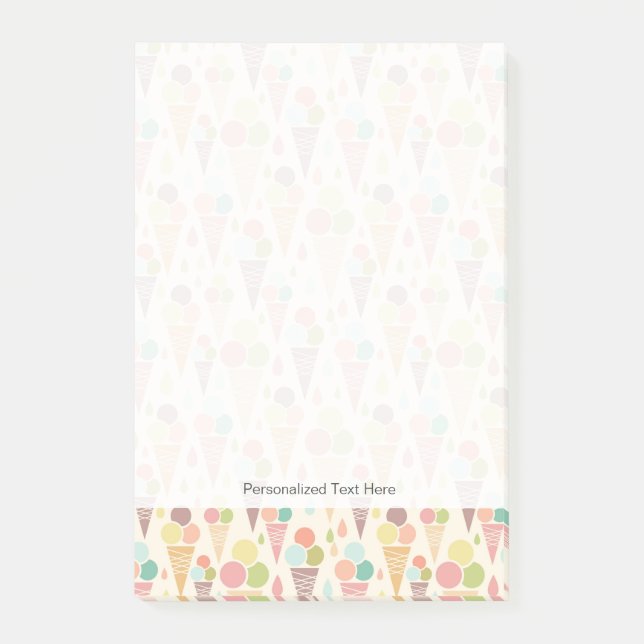 Ice cream cones pattern post-it notes (Front)