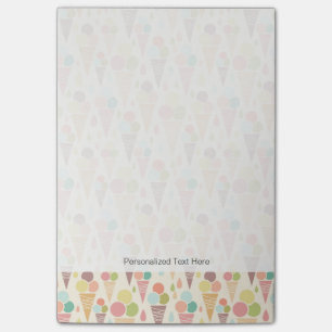 Ice cream cones pattern post-it notes