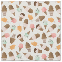 Ice Cream Cones Patterned Fabric