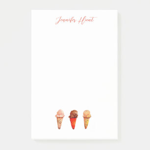 Ice Cream Cones Personalised  Post-it Notes