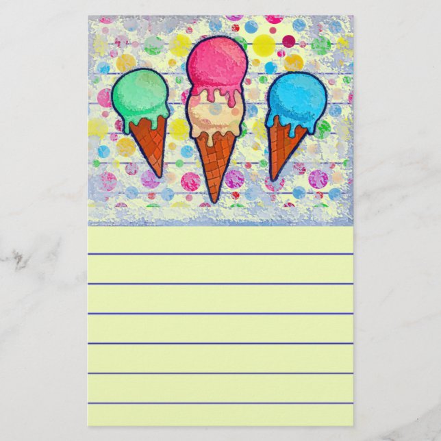 Ice Cream Cones Stationery (Front)