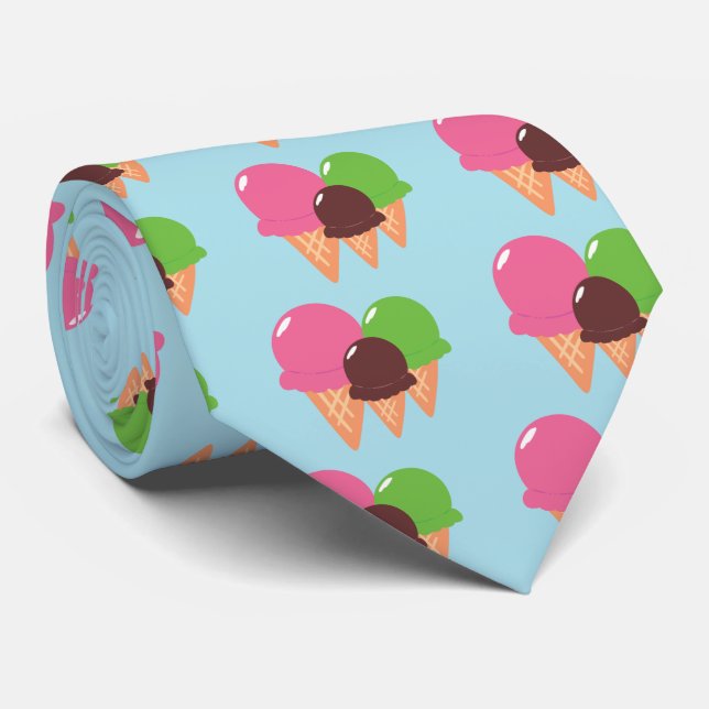 Ice Cream Cones Tie (Rolled)
