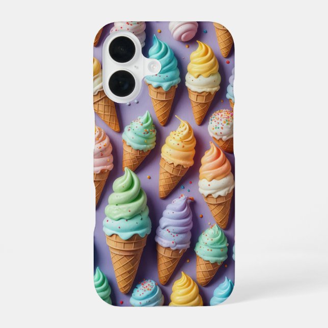 Ice Cream Cones With Sprinkles  iPhone 16 Case (Back)