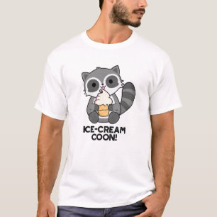 Ice Cream Coon Funny Animal Racoon Pun  T-Shirt