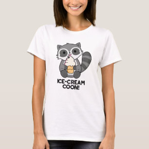 Ice Cream Coon Funny Animal Racoon Pun  T-Shirt