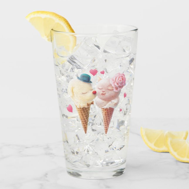 Ice Cream Couple – Love at First Lick Glass (Front Ice)