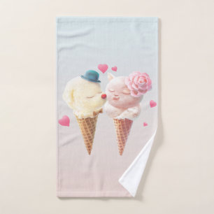 Ice Cream Couple – Love at First Lick Hand Towel