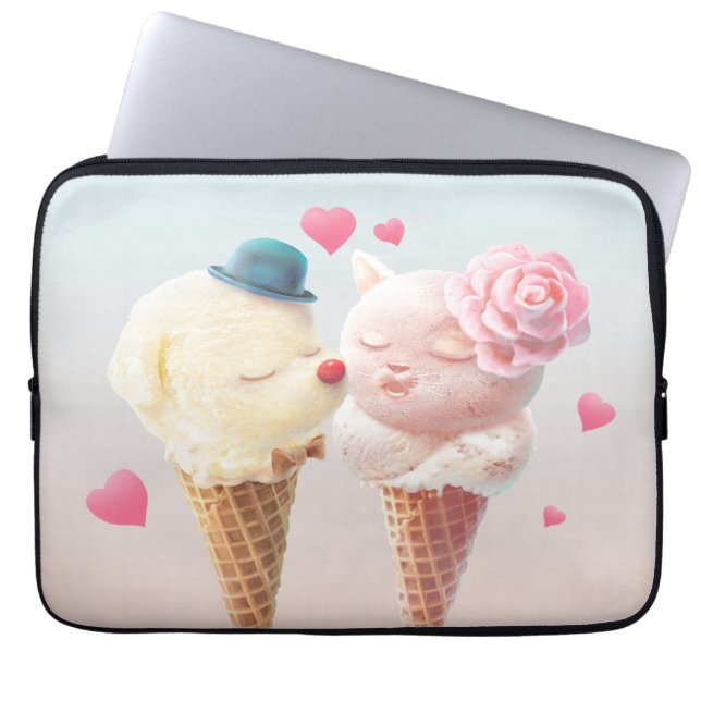Ice Cream Couple – Love at First Lick Laptop Sleeve (Front)
