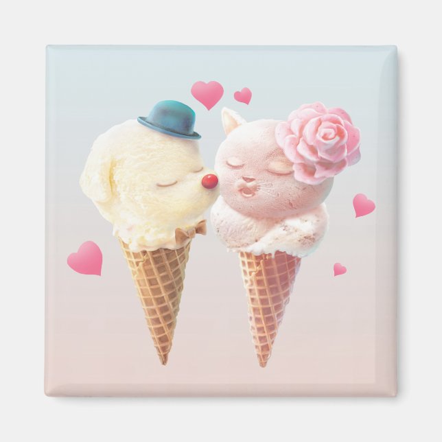 Ice Cream Couple – Love at First Lick Magnet (Front)