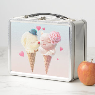 Ice Cream Couple – Love at First Lick Metal Lunch Box
