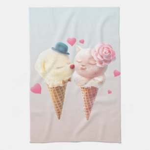 Ice Cream Couple – Love at First Lick Tea Towel