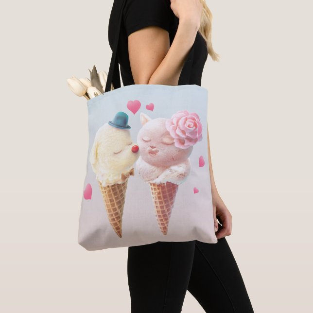 Ice Cream Couple – Love at First Lick Tote Bag (Close Up)
