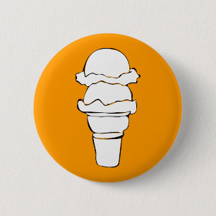 ice cream curls 6 cm round badge