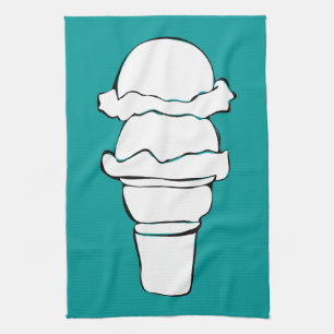 ice cream curls tea towel
