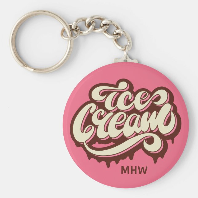 Ice Cream custom monogram & colour key chains (Front)