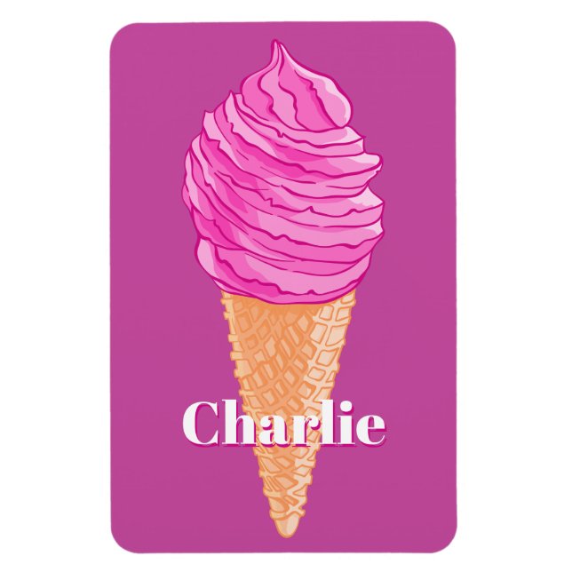 Ice Cream custom name & colour magnet (Vertical)