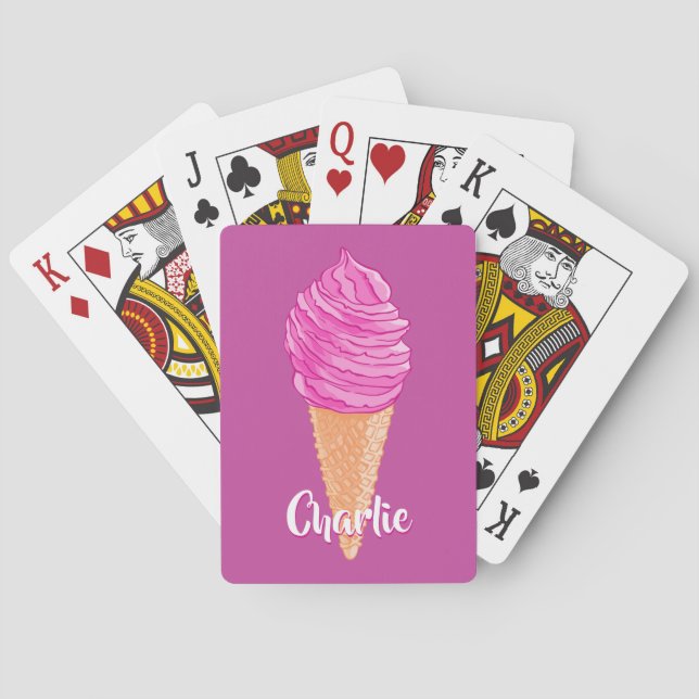 Ice Cream custom name playing cards (Back)