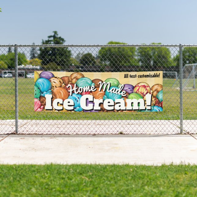 Ice Cream Customisable Banner Sign. Shop.Truck (Insitu)