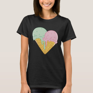 Ice Cream Cute Heart Valentine's Day Couple Match T-Shirt