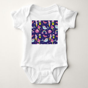 Ice Cream: Cute Seamless Baby Bodysuit