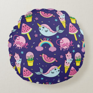 Ice Cream: Cute Seamless Round Cushion