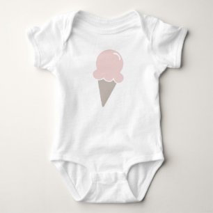 Ice Cream Cute Strawberry pink Baby Bodysuit