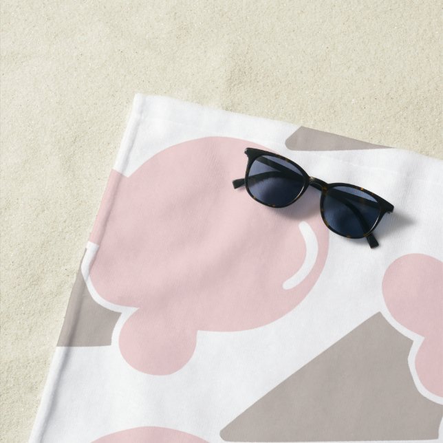 Ice Cream Cute Strawberry pink towel (In Situ)