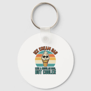 Ice Cream Dad Vintage Funny Cooler Dad Shirt Desig Key Ring