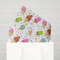 Ice Cream Decoupage Paper, Summer Dessert