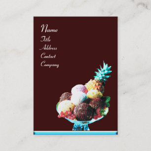 ICE CREAM - DESERT SHOP,blue red brown Business Card