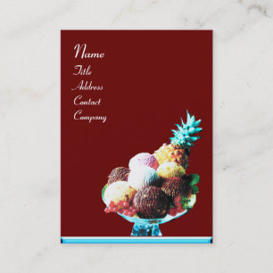 ICE CREAM - DESERT SHOP,blue red Business Card