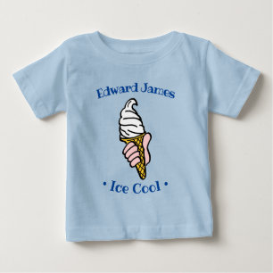 Ice Cream Design Cartoon to Personalise Baby T-Shirt