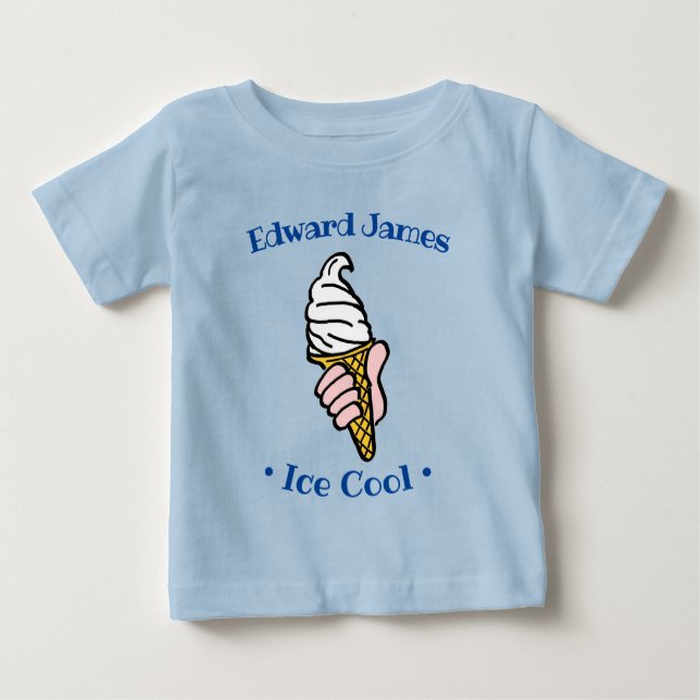 Ice Cream Design Cartoon to Personalise Baby T-Shirt (Front)