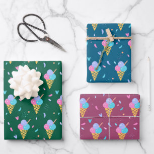 Ice Cream Design  Wrapping Paper Sheet