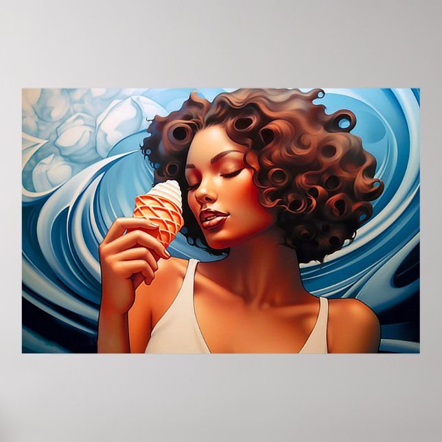Ice Cream Dream airbrush art Poster (Front)
