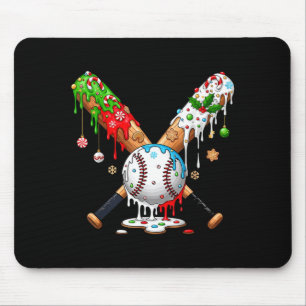 Ice Cream Drip Baseball Christmas Xmas Pajama Kids Mouse Pad