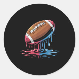Ice Cream Drip Football  Classic Round Sticker
