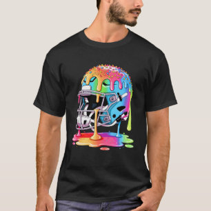 Ice Cream Drip Football Stuff Boys QB RB Lineman W T-Shirt