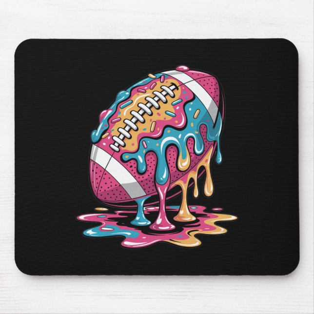 Ice Cream Drip Football Stuff Qb Rb Lineman Wr Dri Mouse Pad (Front)