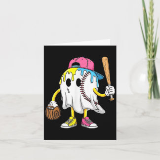 Ice Cream Drip Ghost Baseball Spots Baseball Drip  Card