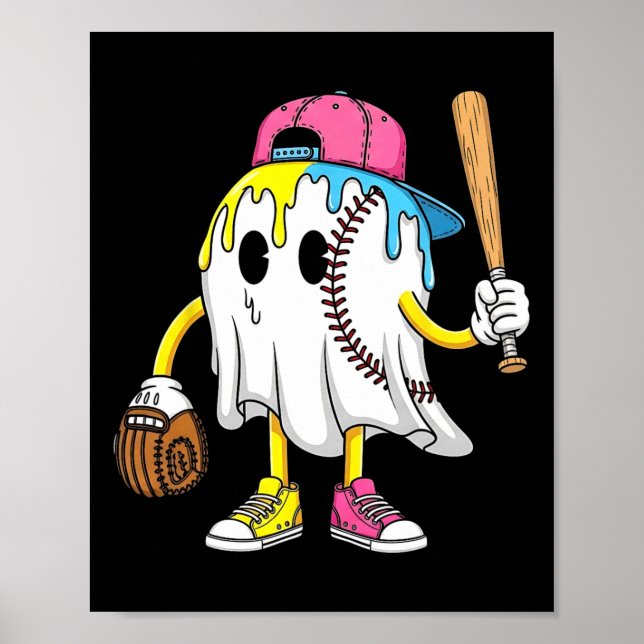 Ice Cream Drip Ghost Sell Spots Sell Drip Hallowee Poster (Front)