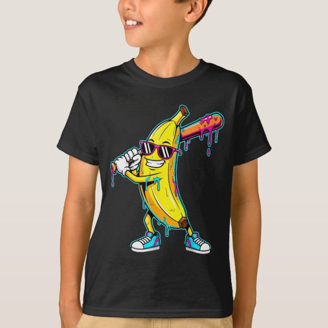 Ice cream drip graphic funny colour splash design  T-Shirt (Front)