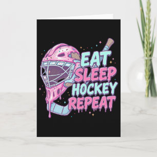 Ice Cream Drip Hockey Goalie Mask Eat Sleep Hockey Card
