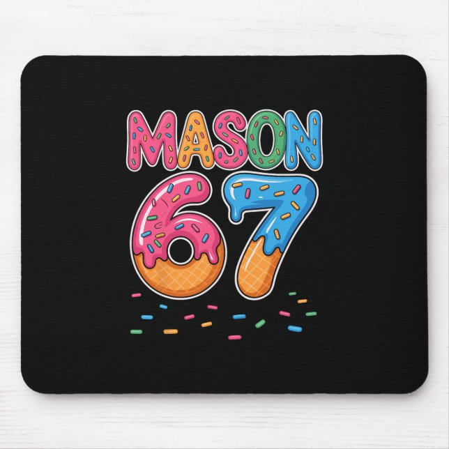 Ice Cream Drip Mason Six Seven 6 7 Gen Alpha Slang Mouse Pad (Front)