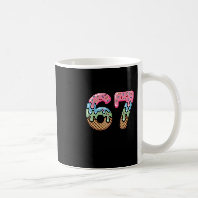 Ice Cream Drip Meme Funny Six Seven 67 Present  Coffee Mug (Right)